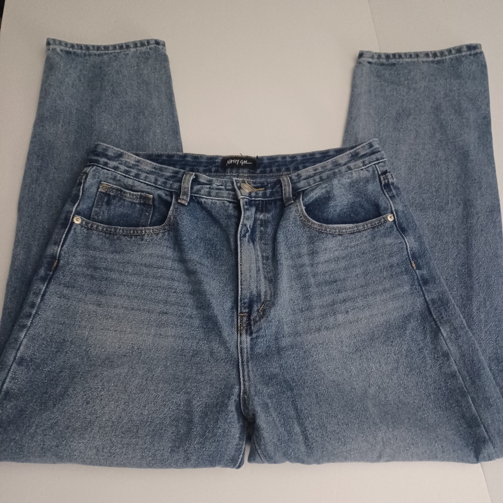 Nasty Gal Barrel Jeans High-rise Sz 14